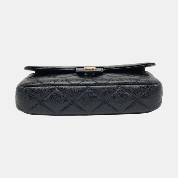 Authenticated pre-owned  Classic Flap Quilted Grained Calfskin Black - Shoulder Bag at Looply