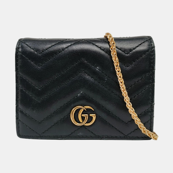 Authenticated pre-owned  GG Marmont Calfskin Black Wallet - Wallet at Looply