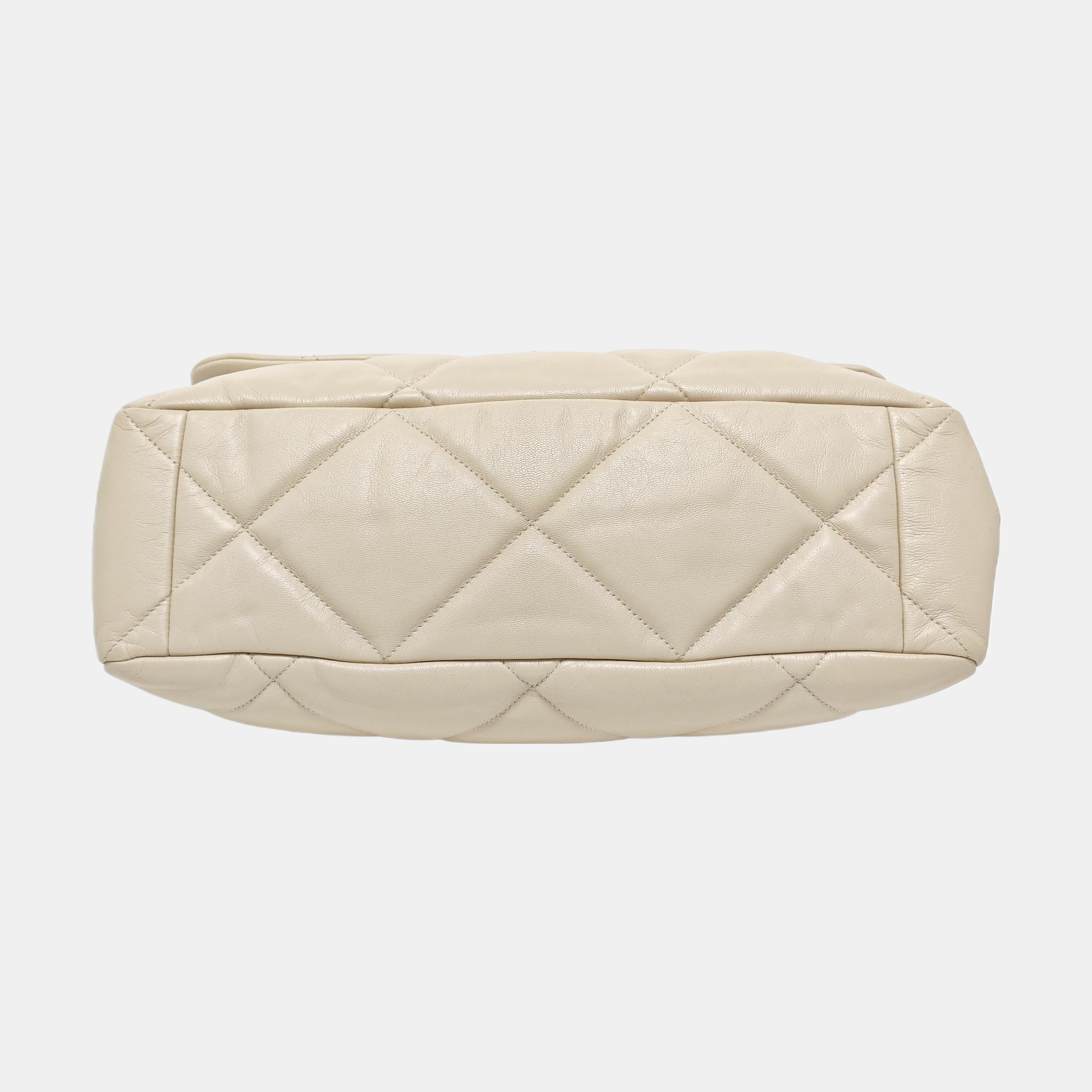 Authenticated pre-owned  Chanel 19 Maxi Quilted Lambskin Beige - Shoulder Bag at Looply