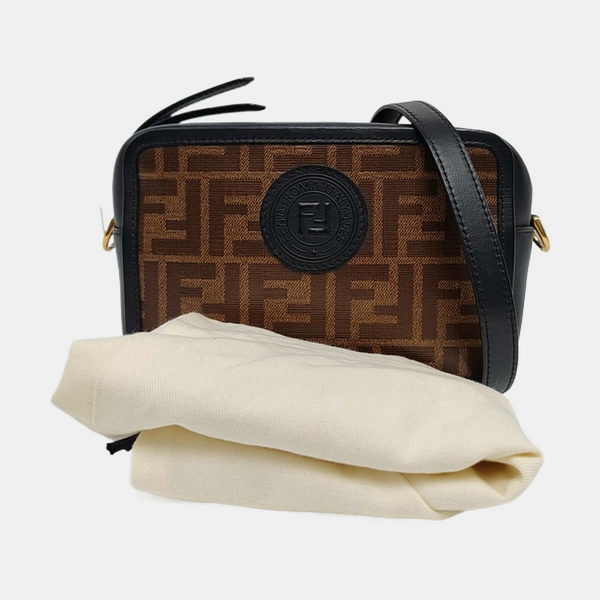 Coated Canvas Crossbody Bag Mini Brown
