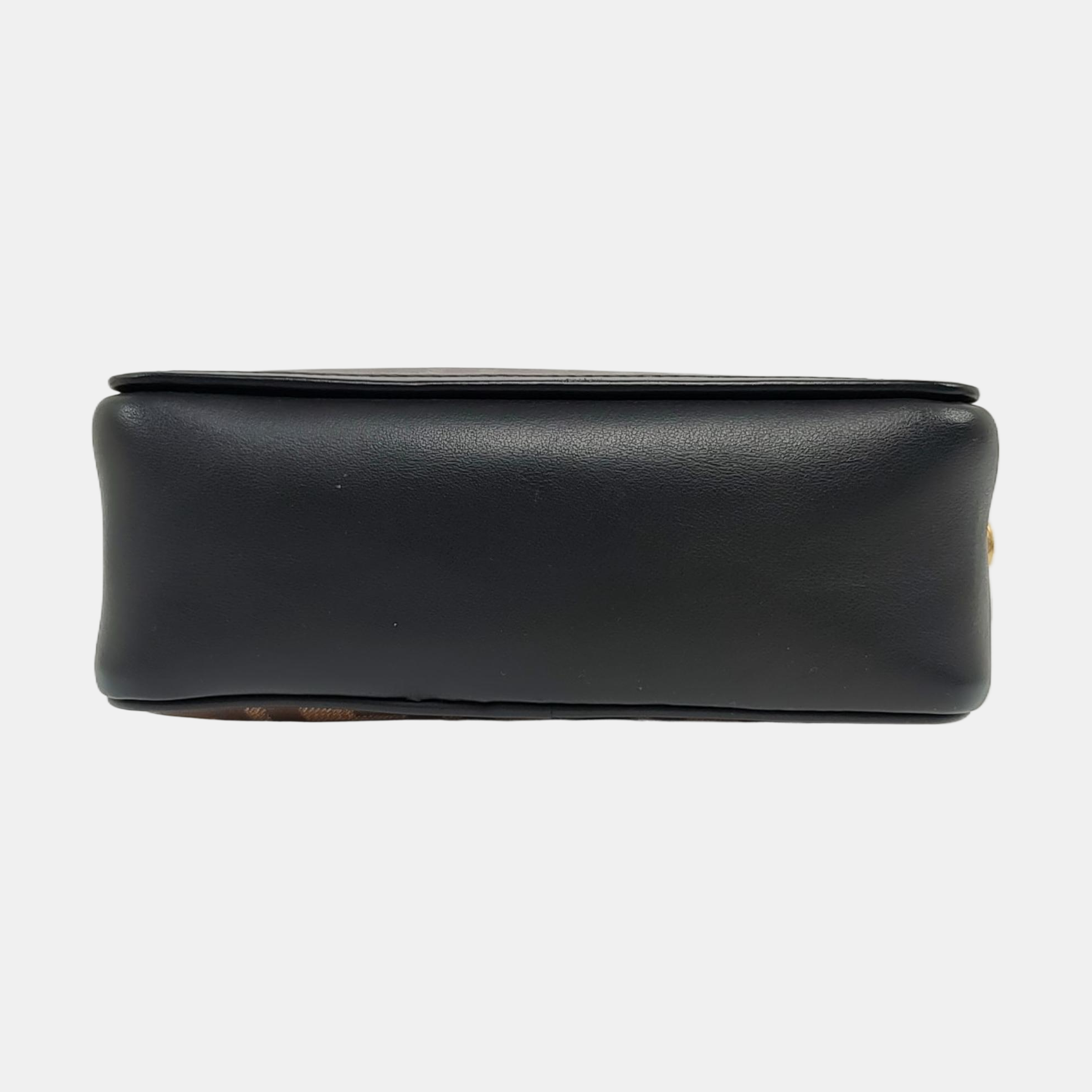 Coated Canvas Crossbody Bag Mini Brown