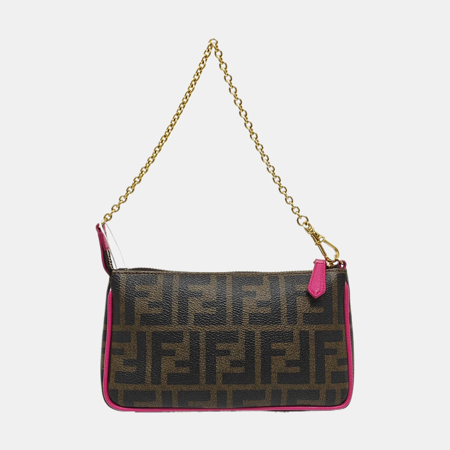 Coated Canvas Top Handle Bag Brown