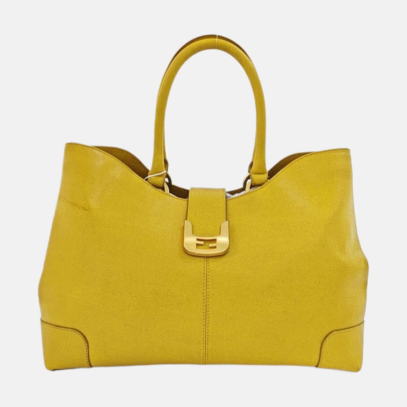 Calfskin Top Handle Bag Yellow