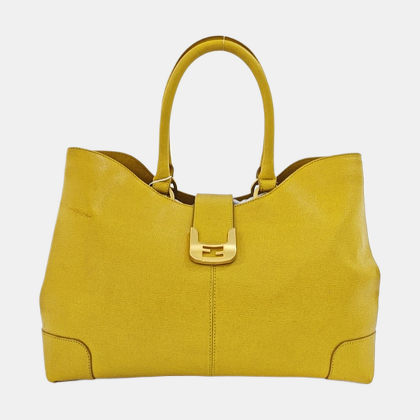 Calfskin Top Handle Bag Yellow