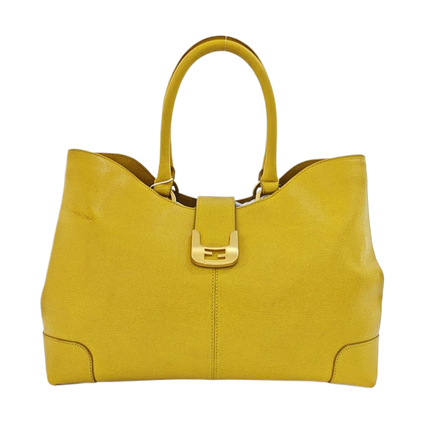 Calfskin Top Handle Bag Yellow