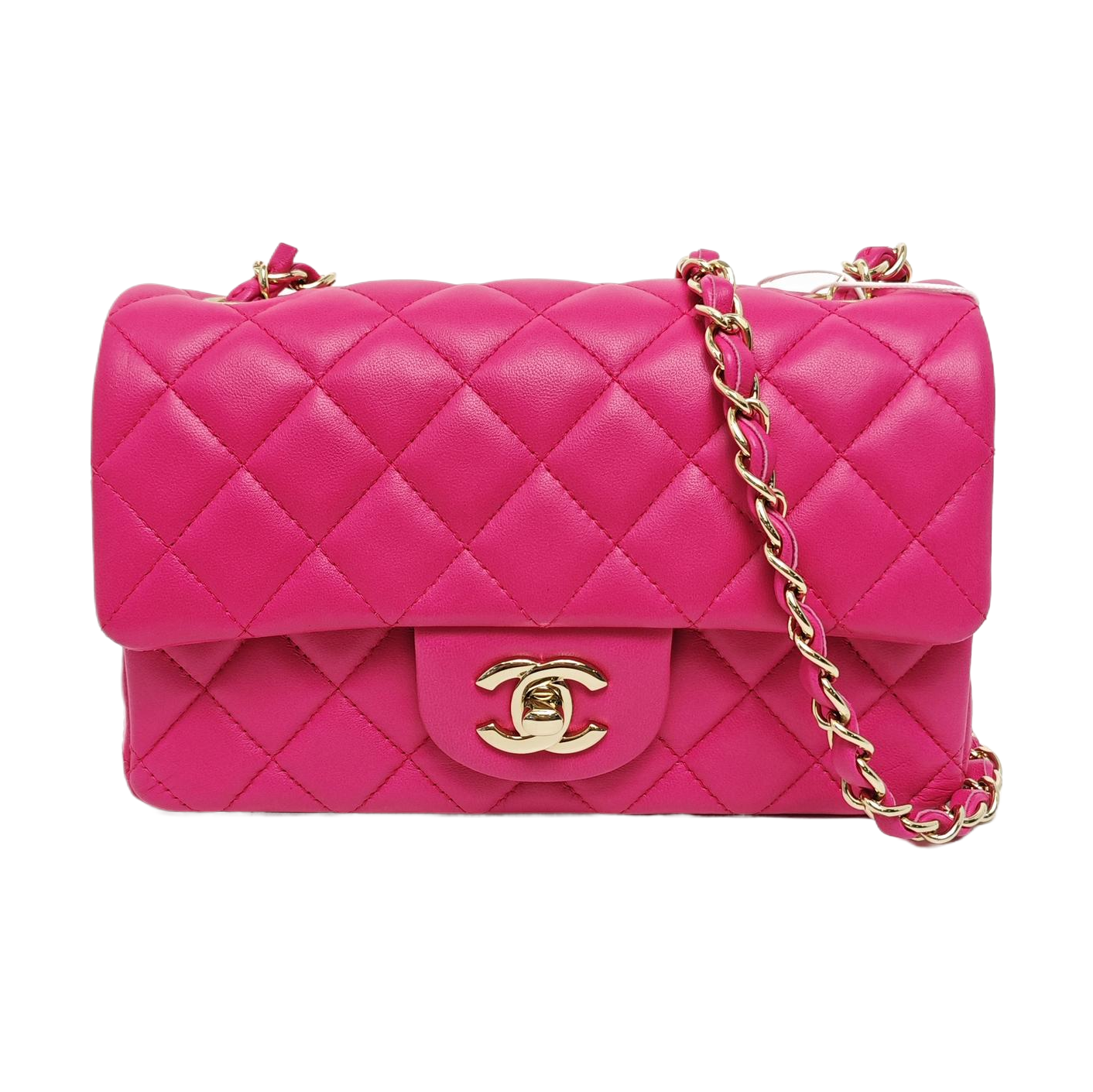 Authenticated pre-owned  Classic Flap Mini Quilted Lambskin Pink - Shoulder Bag at Looply