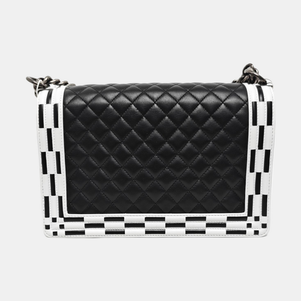 Authenticated pre-owned  Boy Chanel Large Quilted Calfskin Black - Crossbody Bag at Looply