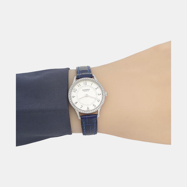 Slim d'Hermès 25mm White Quartz Watch