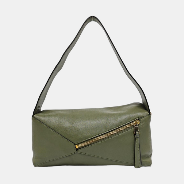 Authenticated pre-owned  Puzzle Hobo Calfskin Green - Top Handle Bag at Looply