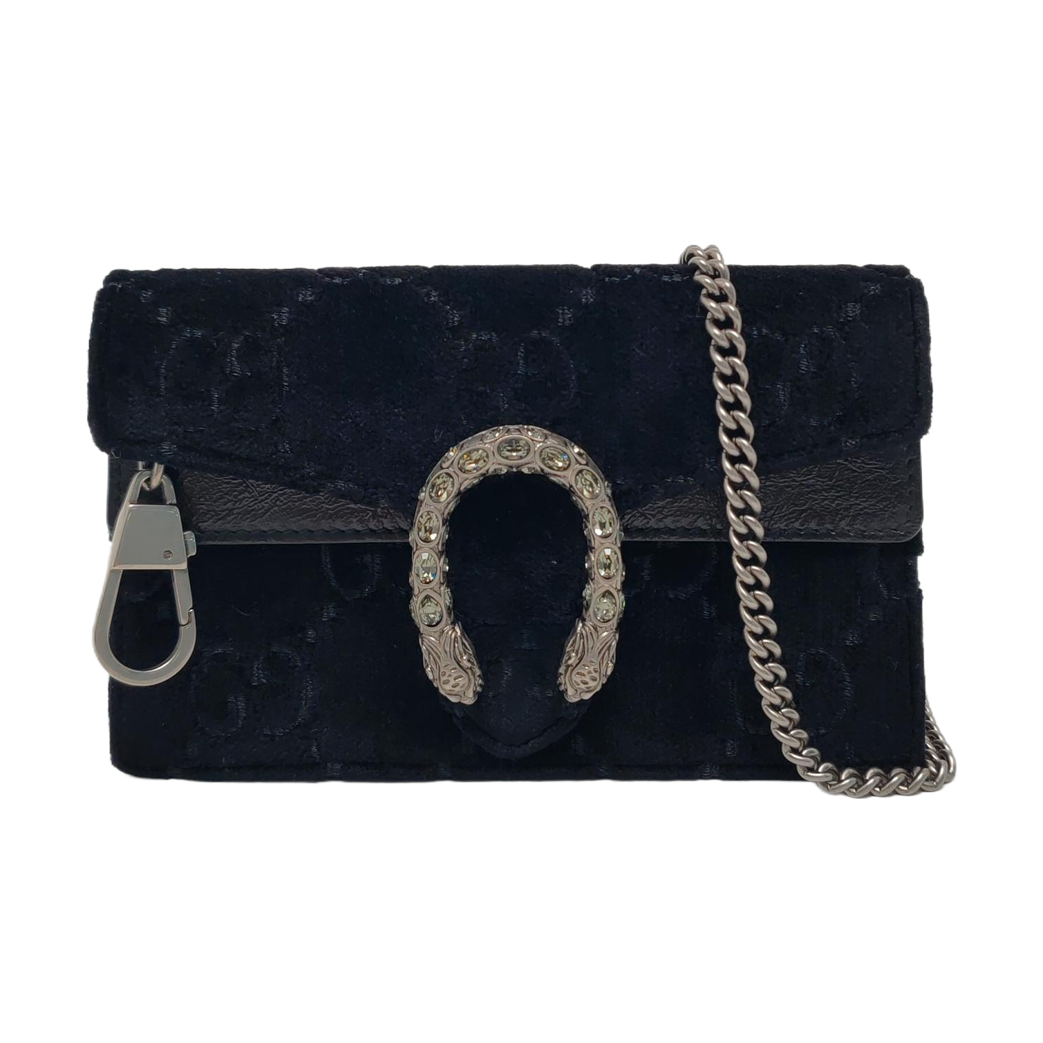 Authenticated pre-owned  Dionysus Super Mini Monogram Velvet Black - Shoulder Bag at Looply