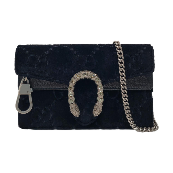 Authenticated pre-owned  Dionysus Super Mini Monogram Velvet Black - Shoulder Bag at Looply