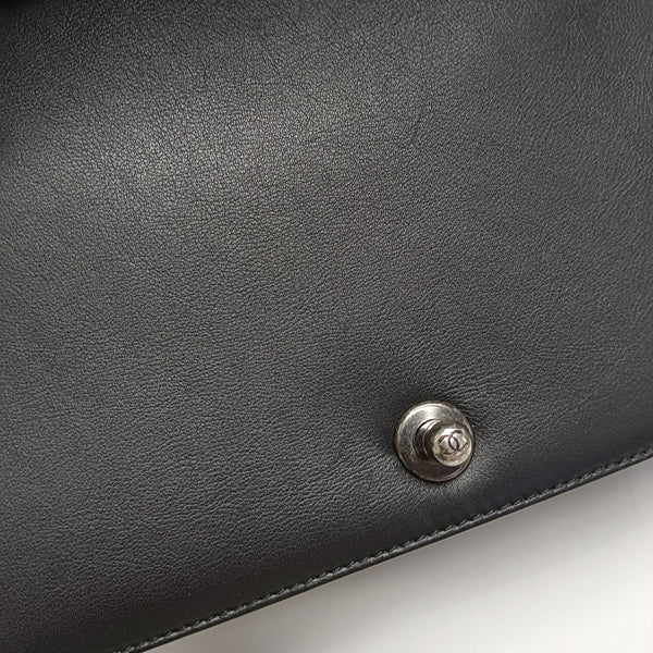 Authenticated pre-owned  Boy Chanel Large Quilted Calfskin Black - Crossbody Bag at Looply