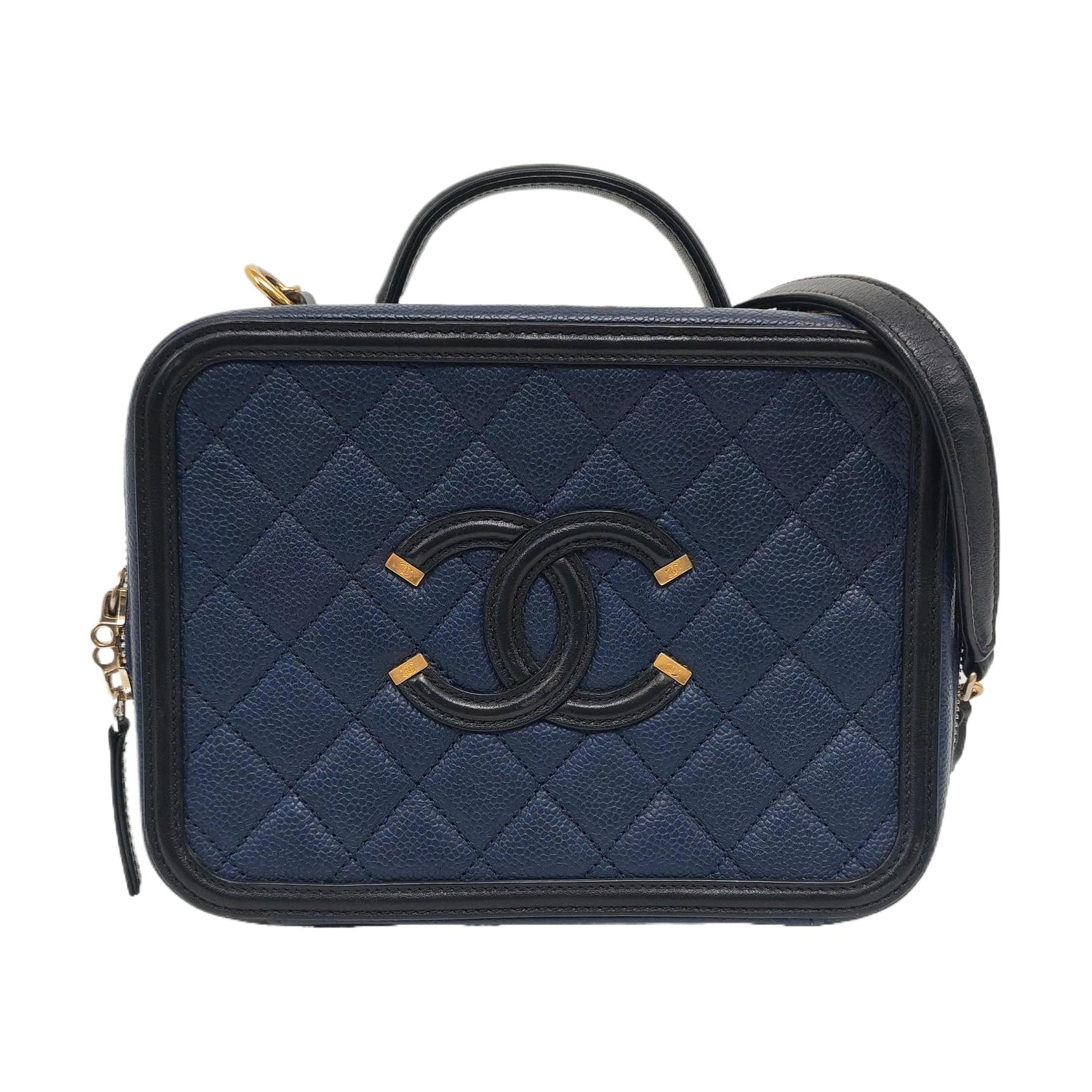 Authenticated pre-owned  Filigree Quilted Grained Calfskin Blue - Shoulder Bag at Looply
