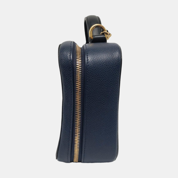 Authenticated pre-owned  Filigree Quilted Grained Calfskin Blue - Shoulder Bag at Looply