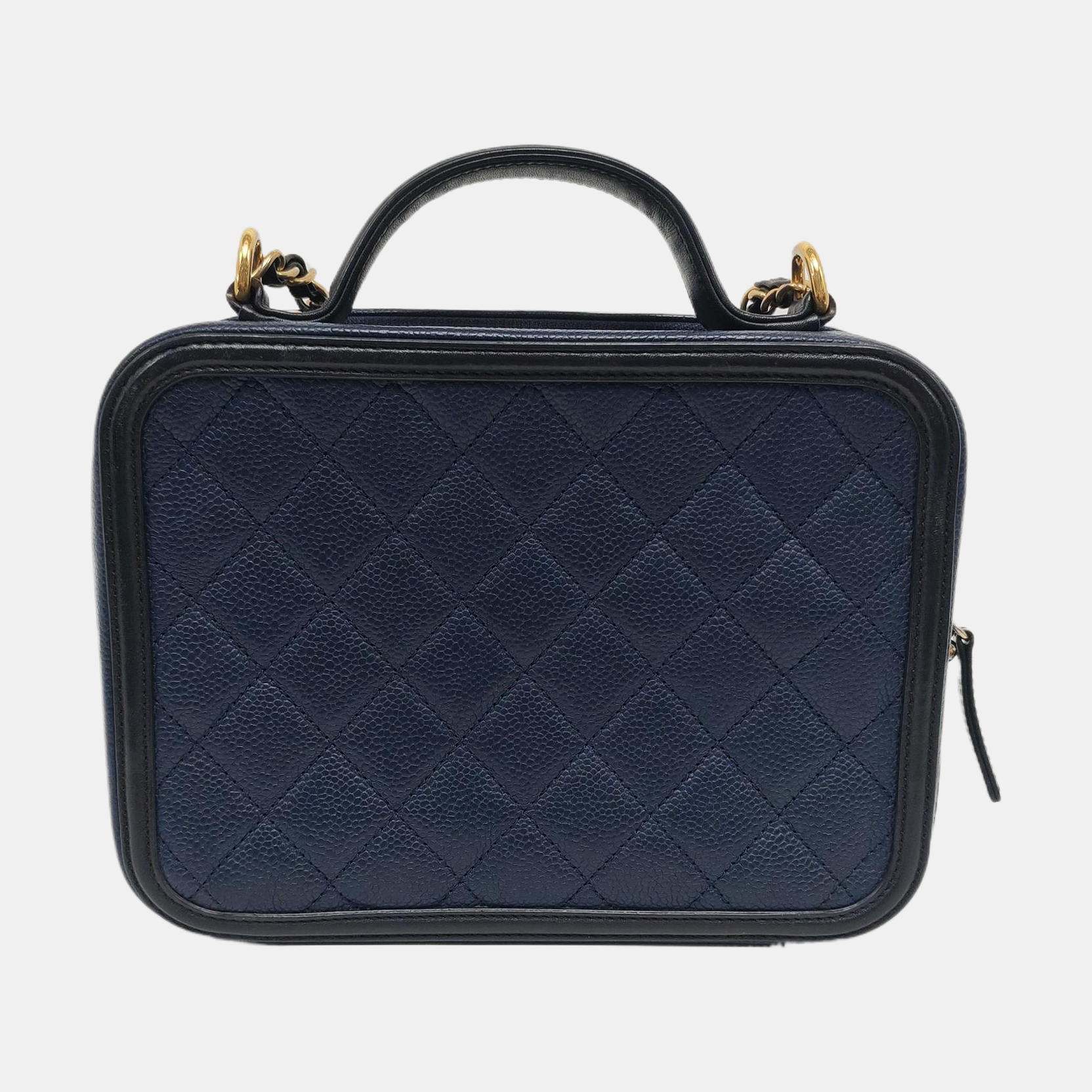 Authenticated pre-owned  Filigree Quilted Grained Calfskin Blue - Shoulder Bag at Looply