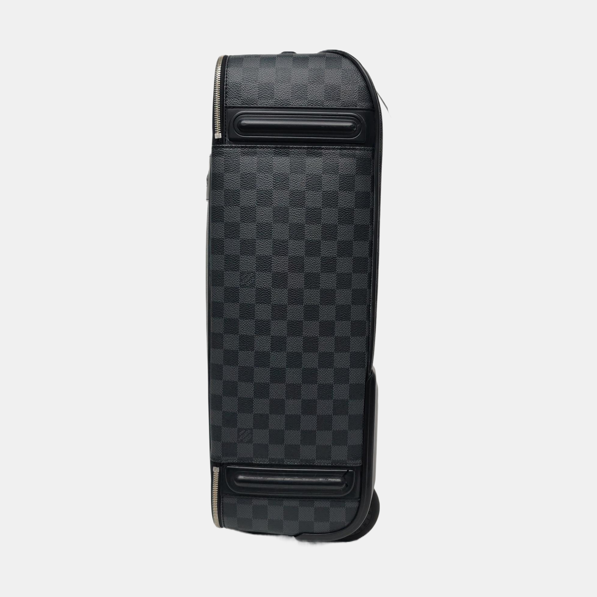 Authenticated pre-owned  Pegase 55 Damier Graphite Coated Canvas Black - Luggage at Looply