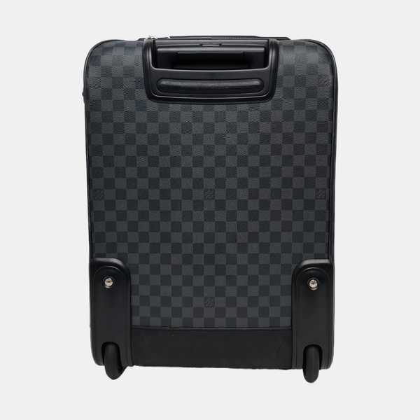 Authenticated pre-owned  Pegase 55 Damier Graphite Coated Canvas Black - Luggage at Looply