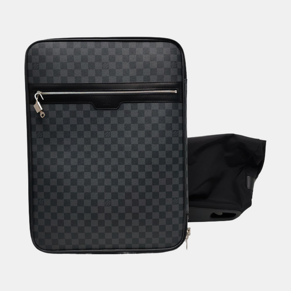 Authenticated pre-owned  Pegase 55 Damier Graphite Coated Canvas Black - Luggage at Looply