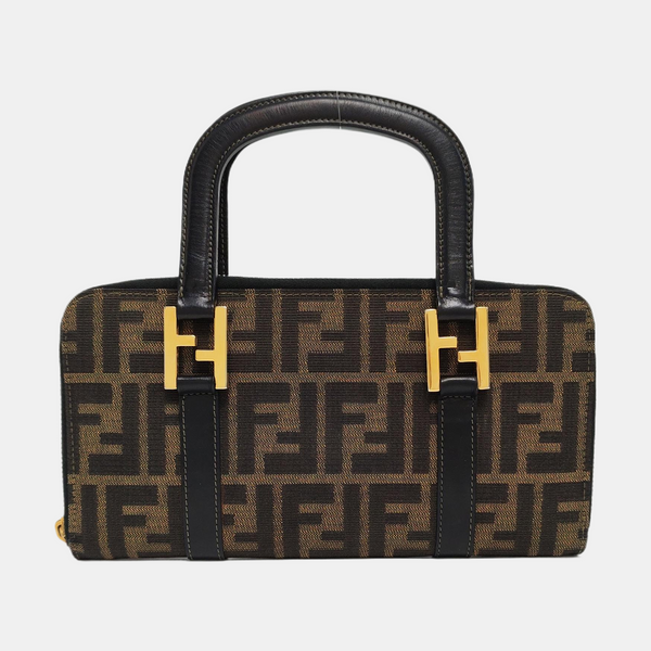 Canvas Top Handle Bag Brown