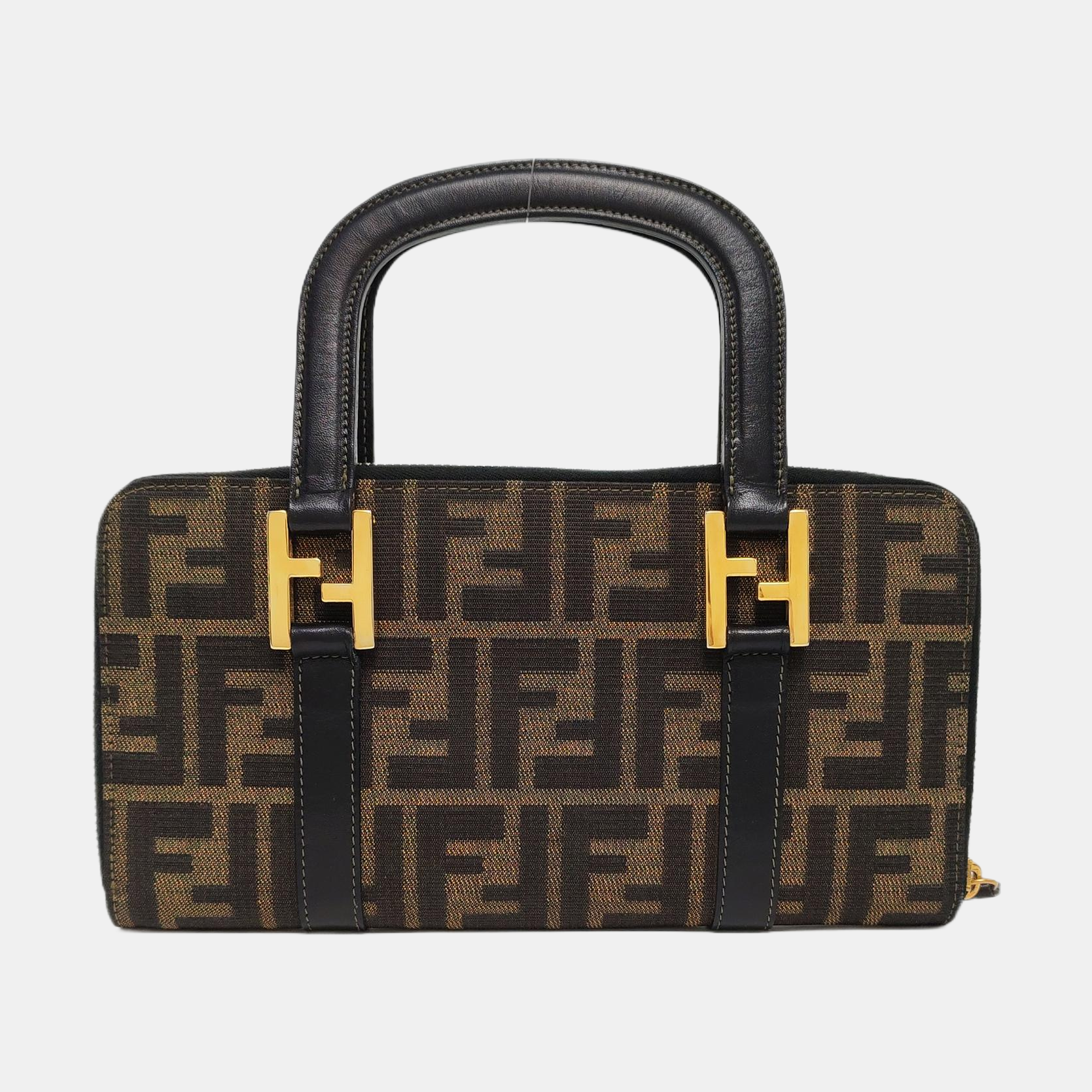Canvas Top Handle Bag Brown