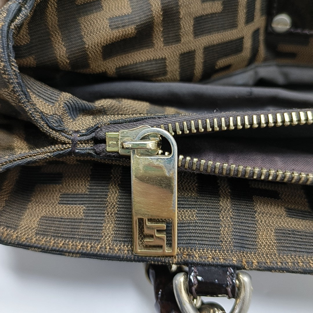 Canvas Top Handle Bag Brown
