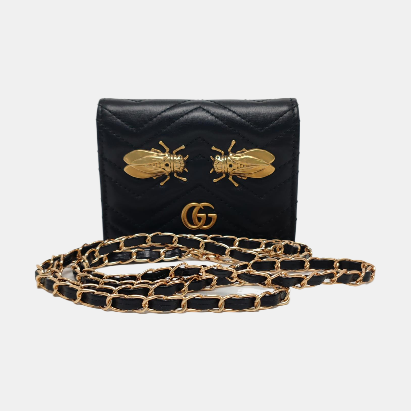 Authenticated pre-owned  GG Marmont Calfskin Black Wallet - Wallet at Looply