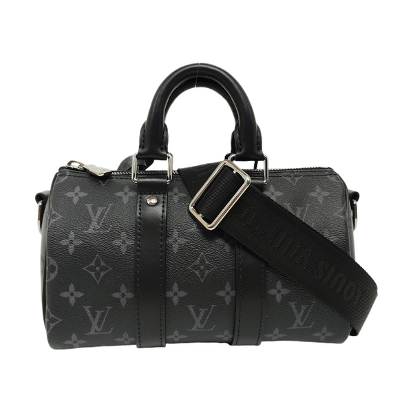 KEEPALL 25 Monogram Coated Canvas Black