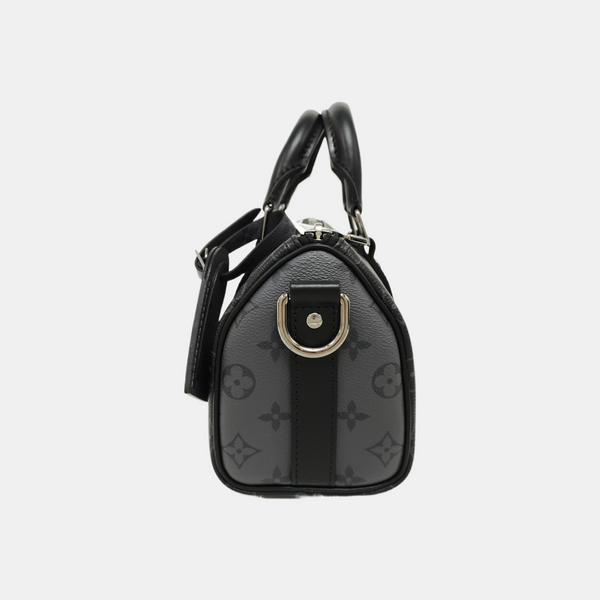 KEEPALL 25 Monogram Coated Canvas Black