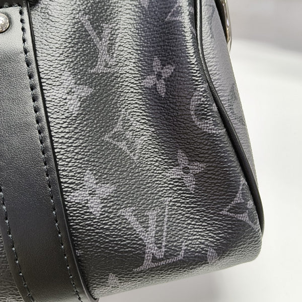 KEEPALL 25 Monogram Coated Canvas Black