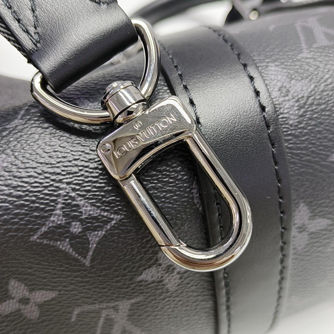 KEEPALL 25 Monogram Coated Canvas Black
