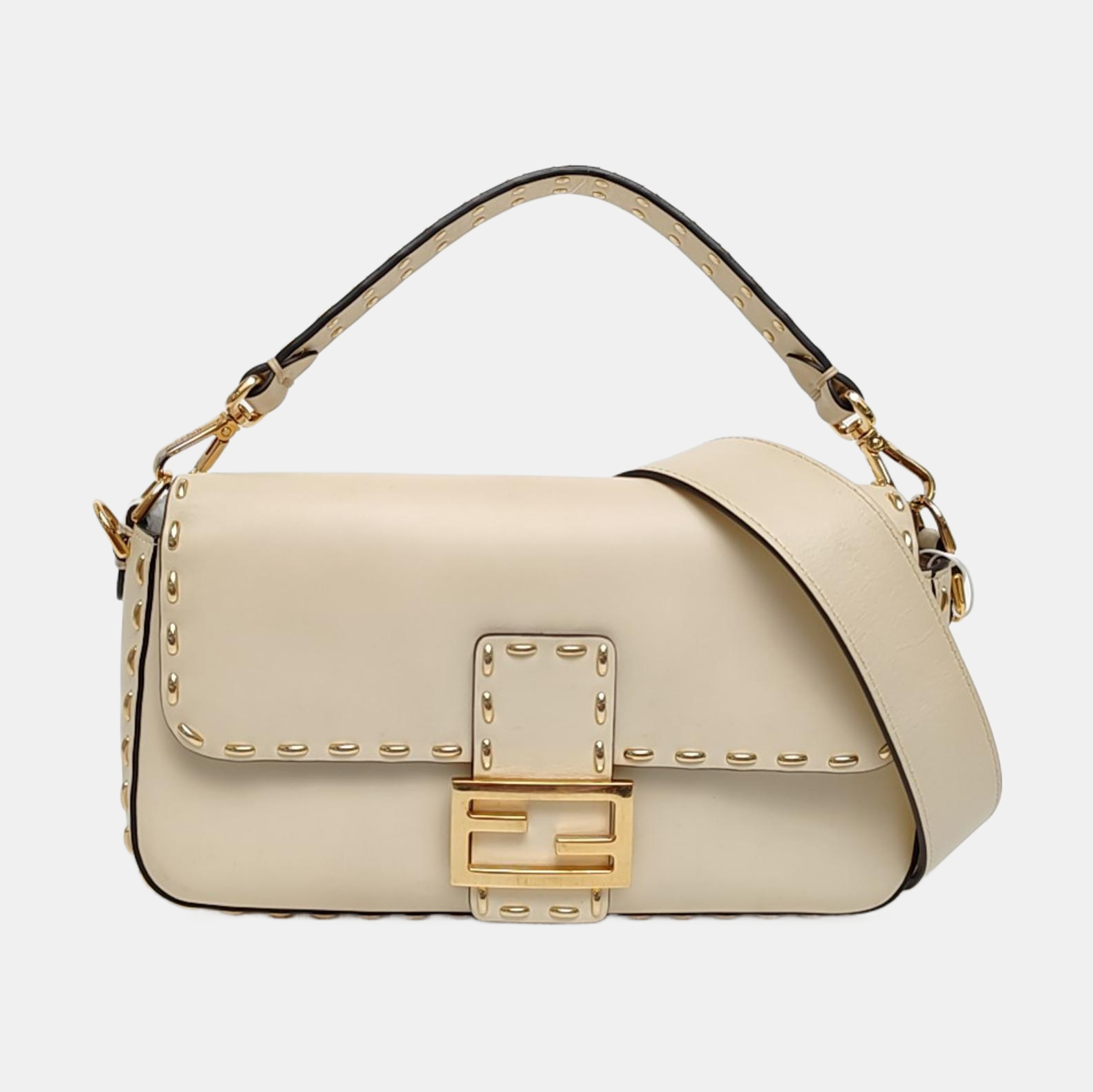 Baguette Medium Calfskin White
