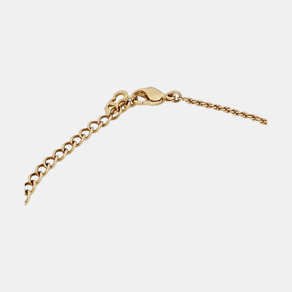 Authenticated pre-owned  Rope Ribbon Motif Gold Necklace Gold-tone Metal Necklace - Necklace at Looply