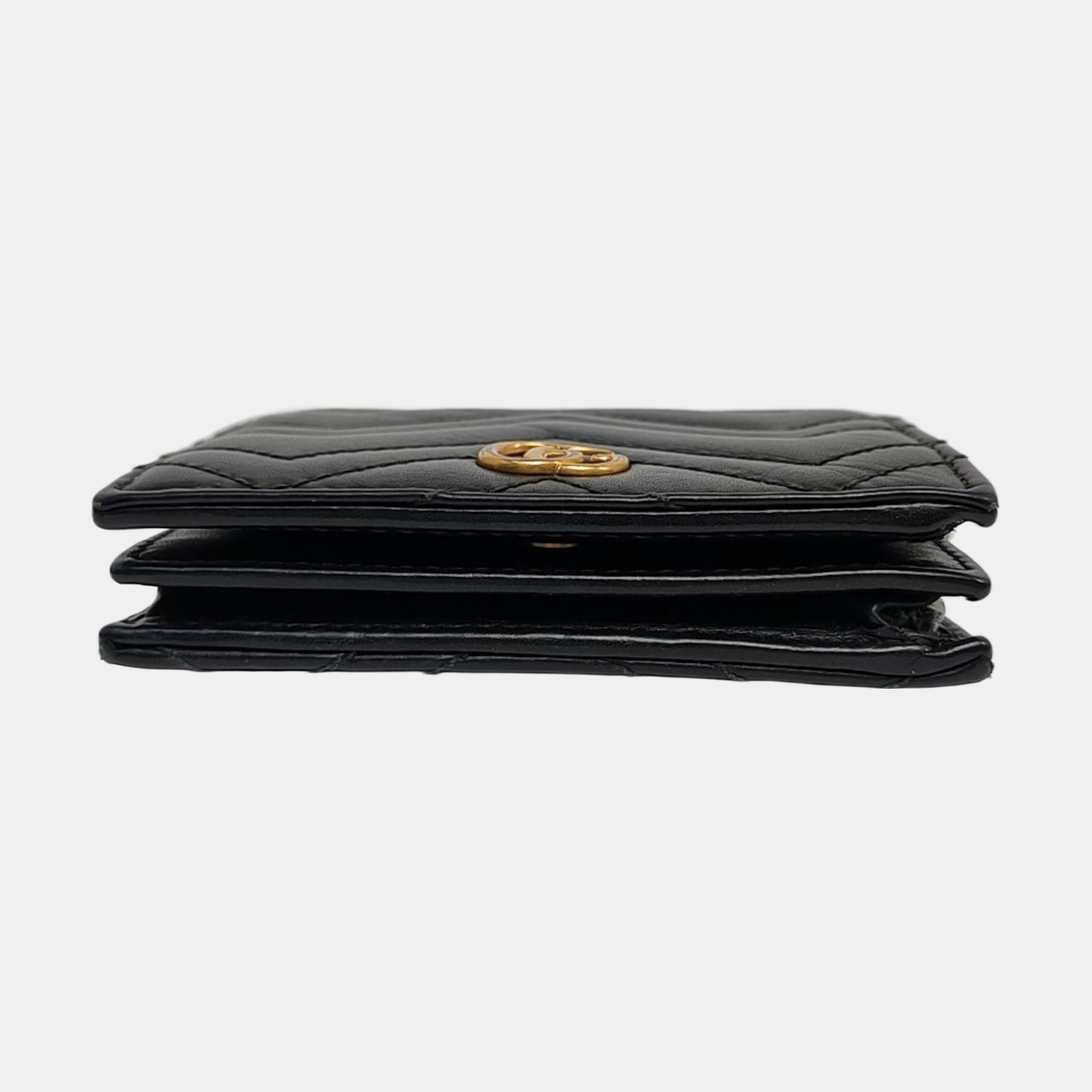 Authenticated pre-owned  GG Marmont Calfskin Black Card Holder - Card Holder at Looply
