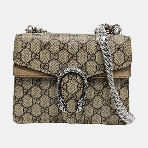 Dionysus Mini Monogram Coated Canvas Beige