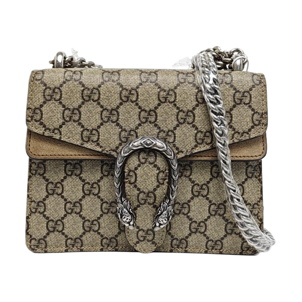 Dionysus Mini Monogram Coated Canvas Beige
