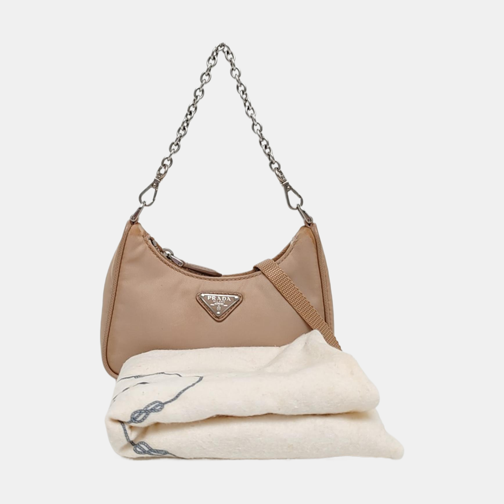 Authenticated pre-owned  Re-edition Nylon Beige - Shoulder Bag at Looply