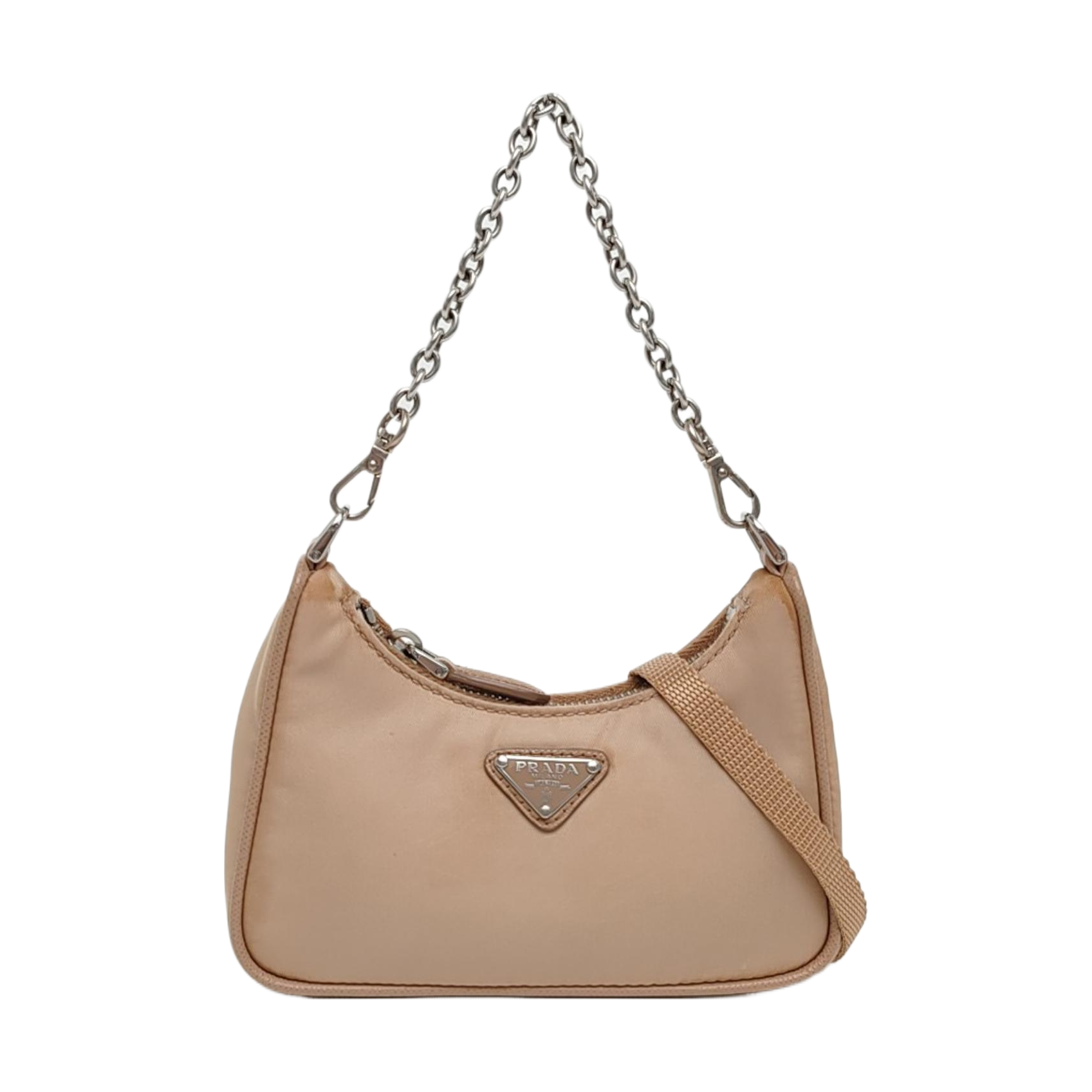Authenticated pre-owned  Re-edition Nylon Beige - Shoulder Bag at Looply