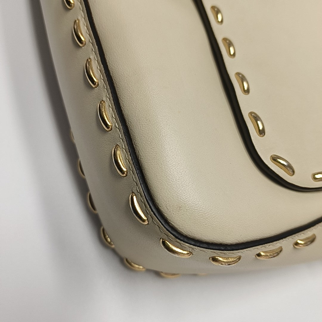Baguette Medium Calfskin White