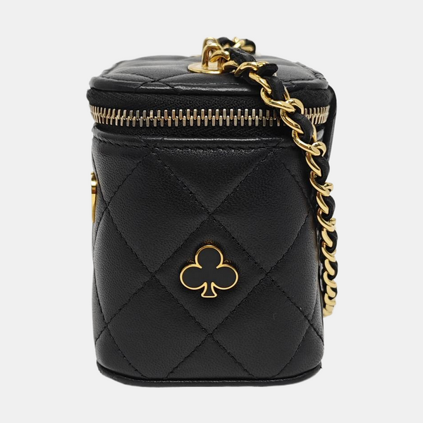 Authenticated pre-owned  Vanity Case Small Quilted Lambskin Black - Shoulder Bag at Looply