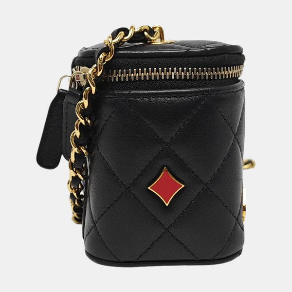 Authenticated pre-owned  Vanity Case Small Quilted Lambskin Black - Shoulder Bag at Looply