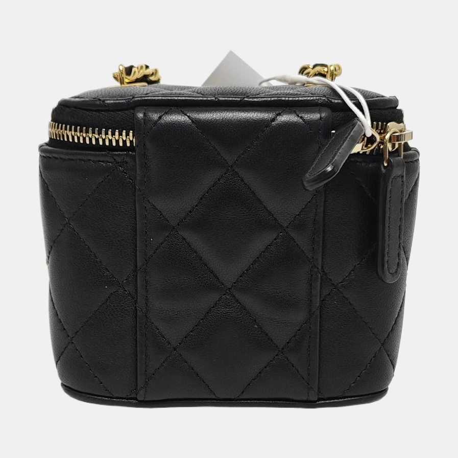 Authenticated pre-owned  Vanity Case Small Quilted Lambskin Black - Shoulder Bag at Looply