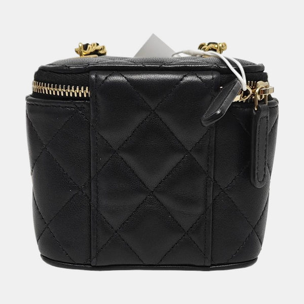 Authenticated pre-owned  Vanity Case Small Quilted Lambskin Black - Shoulder Bag at Looply
