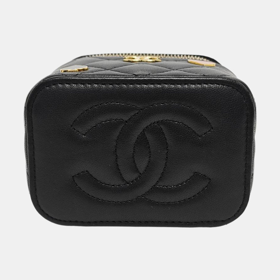 Authenticated pre-owned  Vanity Case Small Quilted Lambskin Black - Shoulder Bag at Looply