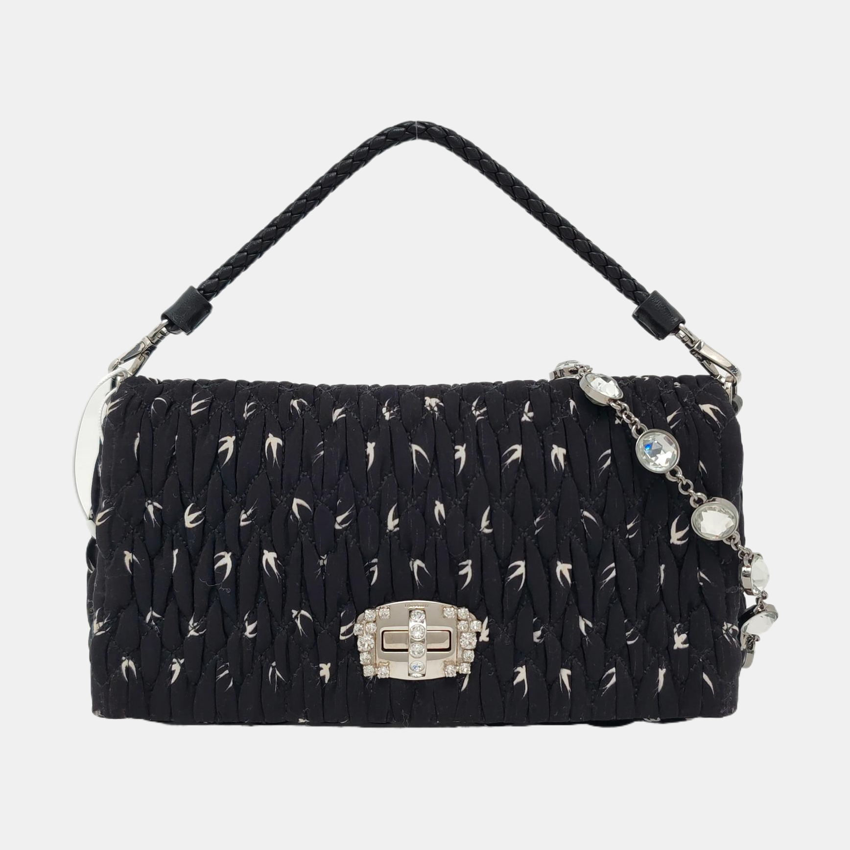 Crystal Quilted Fabric Black