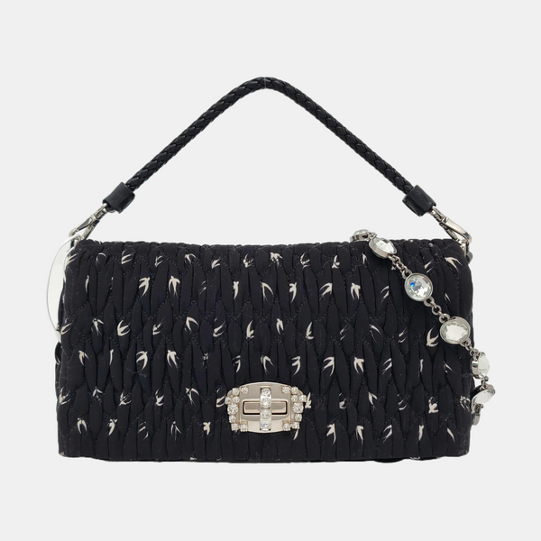 Crystal Quilted Fabric Black