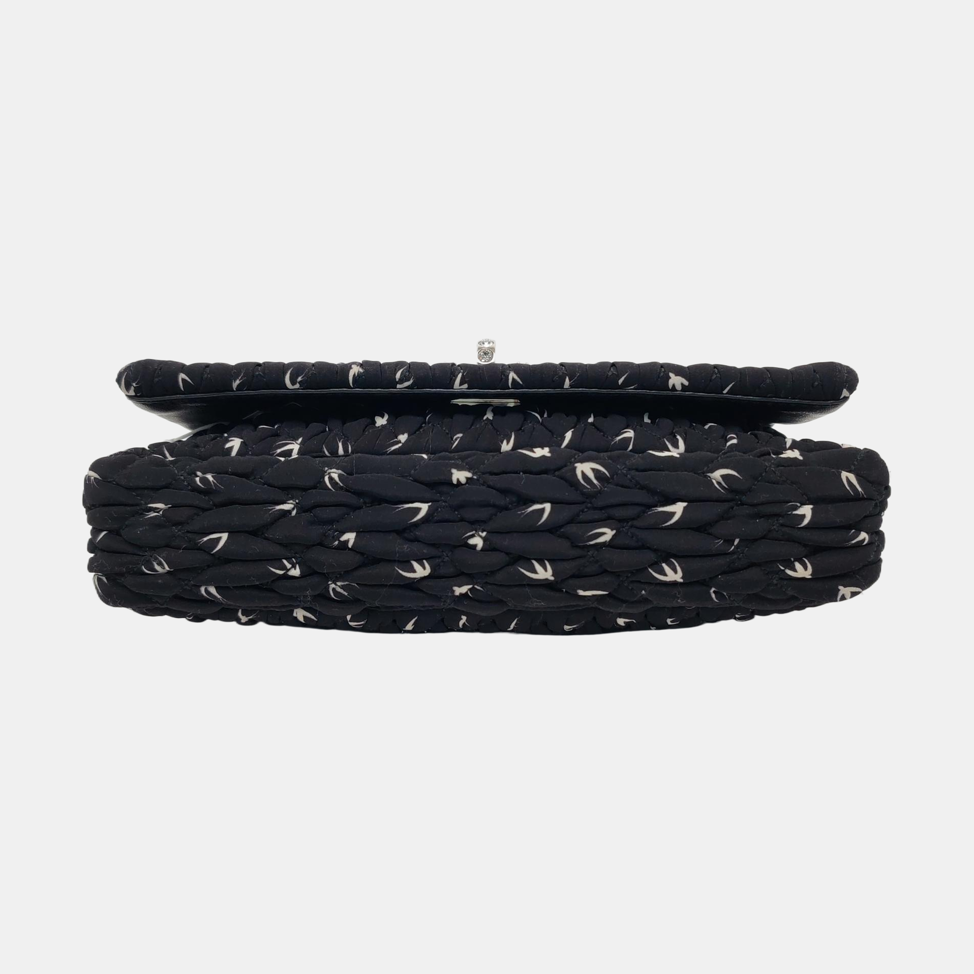 Crystal Quilted Fabric Black