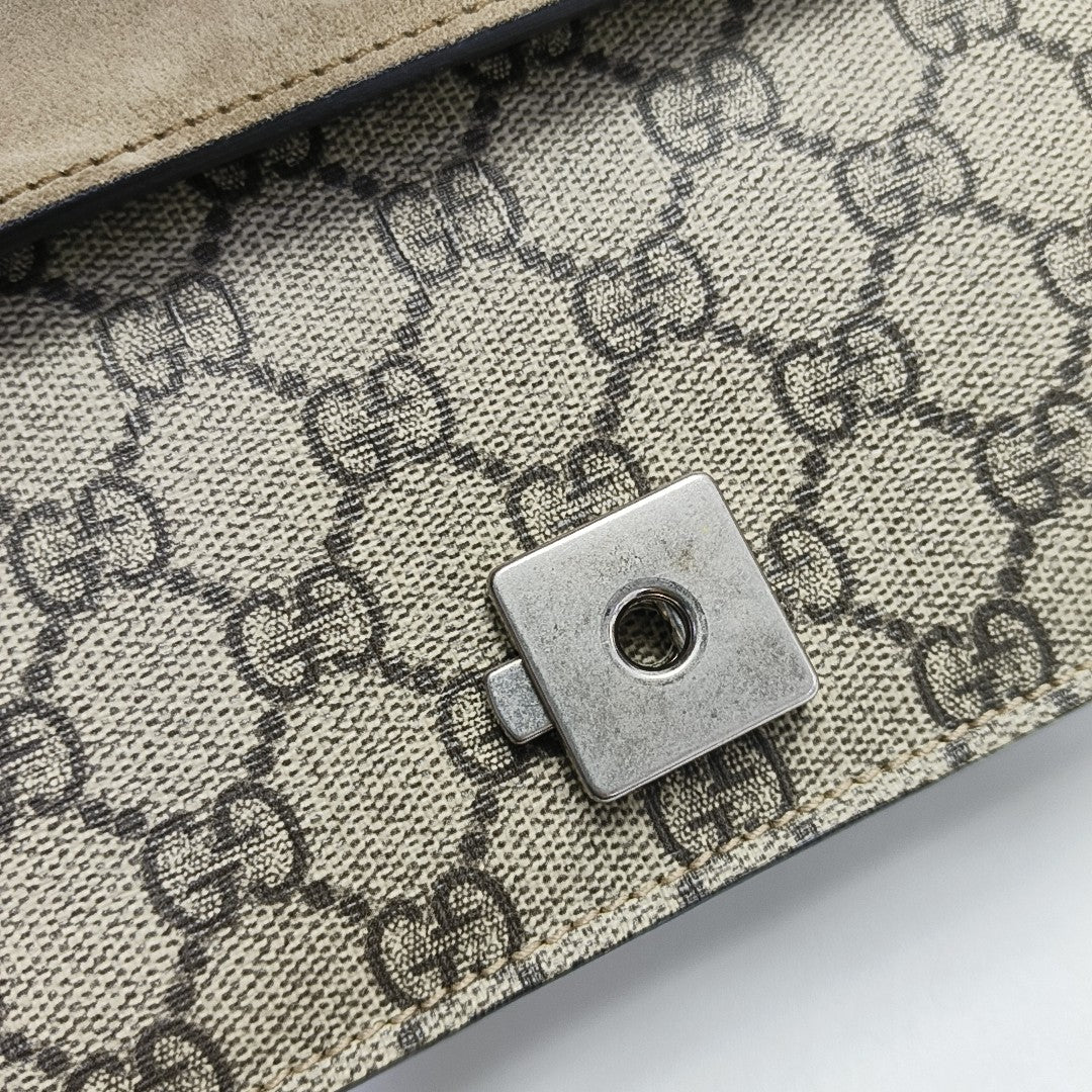 Dionysus Mini Monogram Coated Canvas Beige