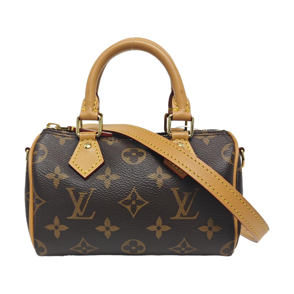 SPEEDY Nano Monogram Coated Canvas Brown