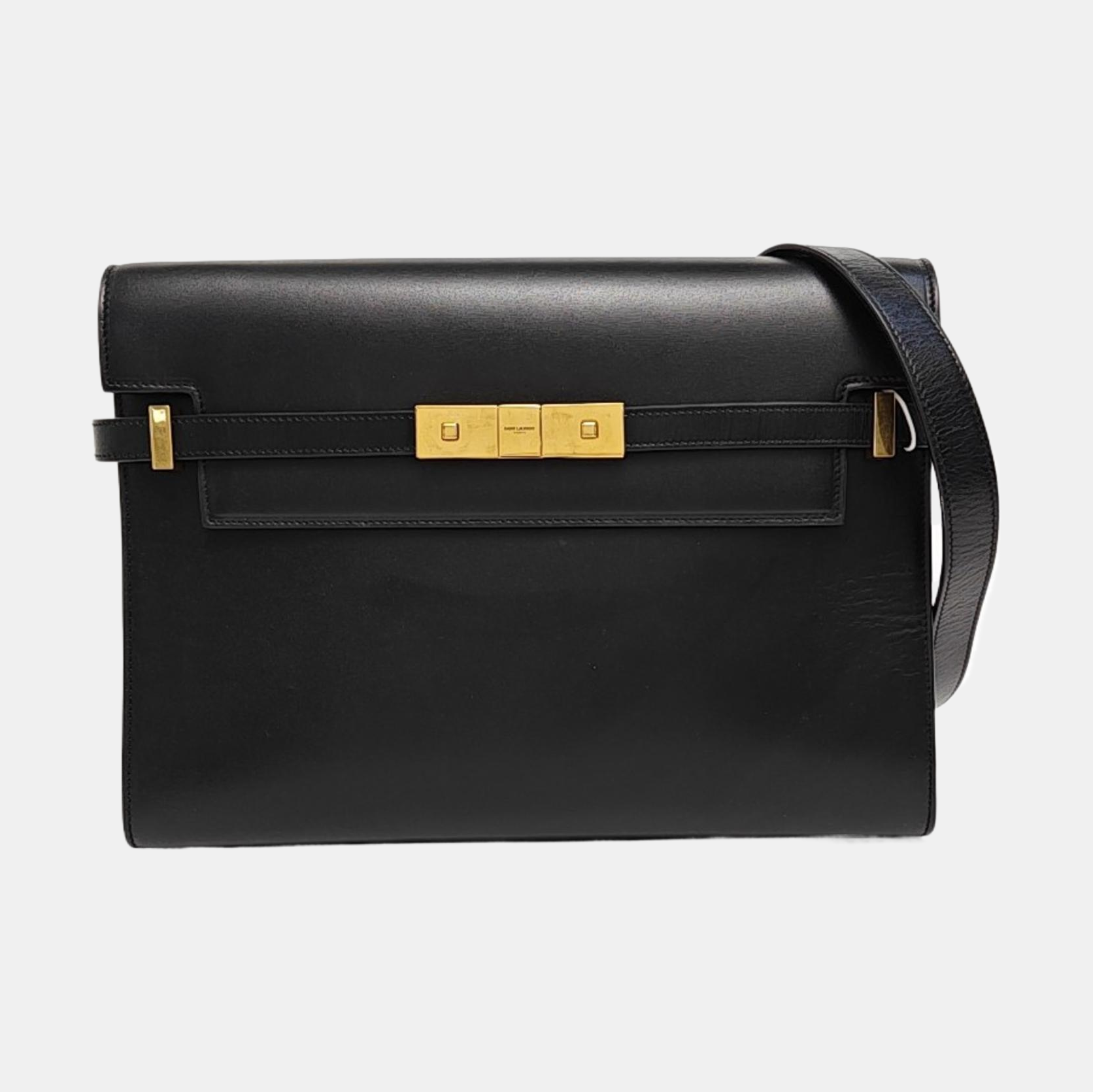MANHATTAN Medium Calfskin Black