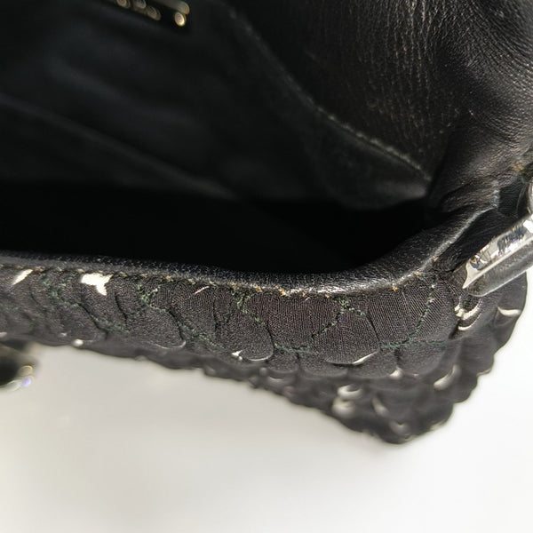 Crystal Quilted Fabric Black